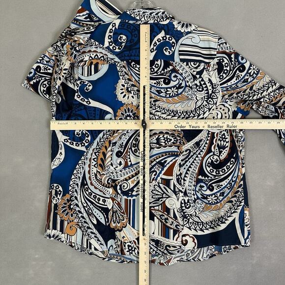 Chicos Sz 3 No-Iron Top Women Plus Sz 16 XL Work Wear Casual Comfortable Paisley - Picture 14 of 16